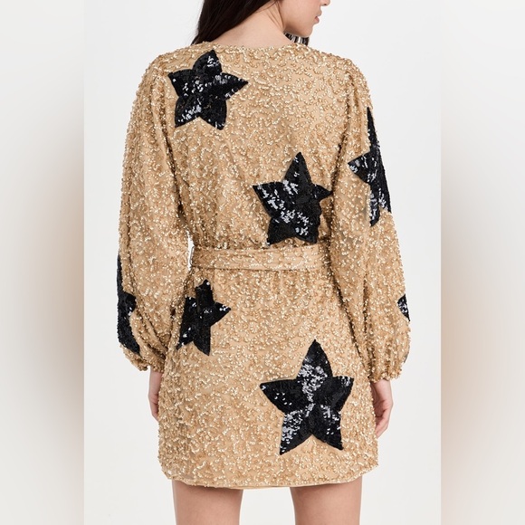 Show Me Your Mumu Wear Me Out Dress Star Sequins Long Sleeve Mini Sz S - Picture 2 of 13